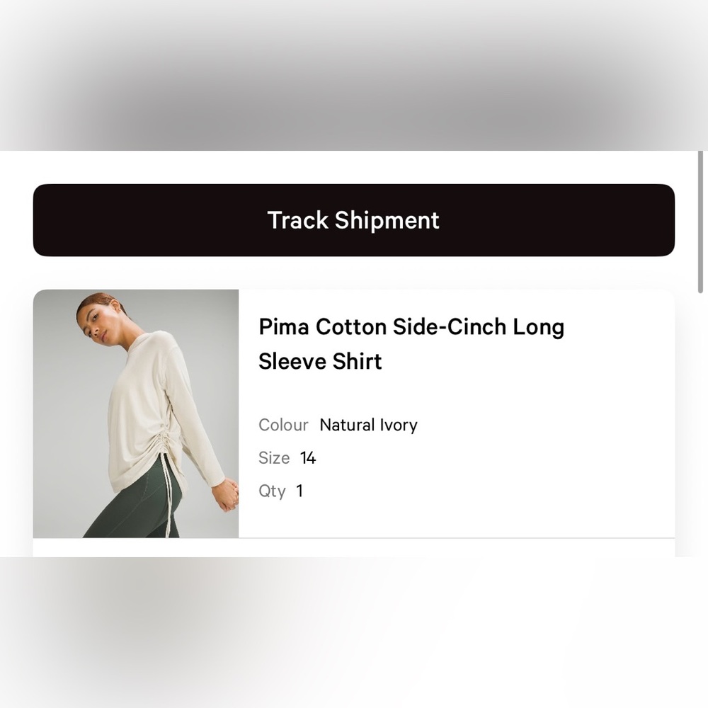 Lululemon Athletica Ivory Long Sleeve Top
